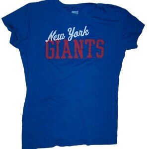 Junk Food T-Shirt Girls Youth Sz XL Blue New York Giants Football Tee Sports NFL